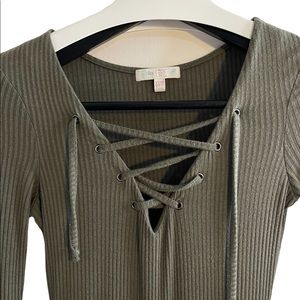 Love Fire long sleeve dress with lace-up front